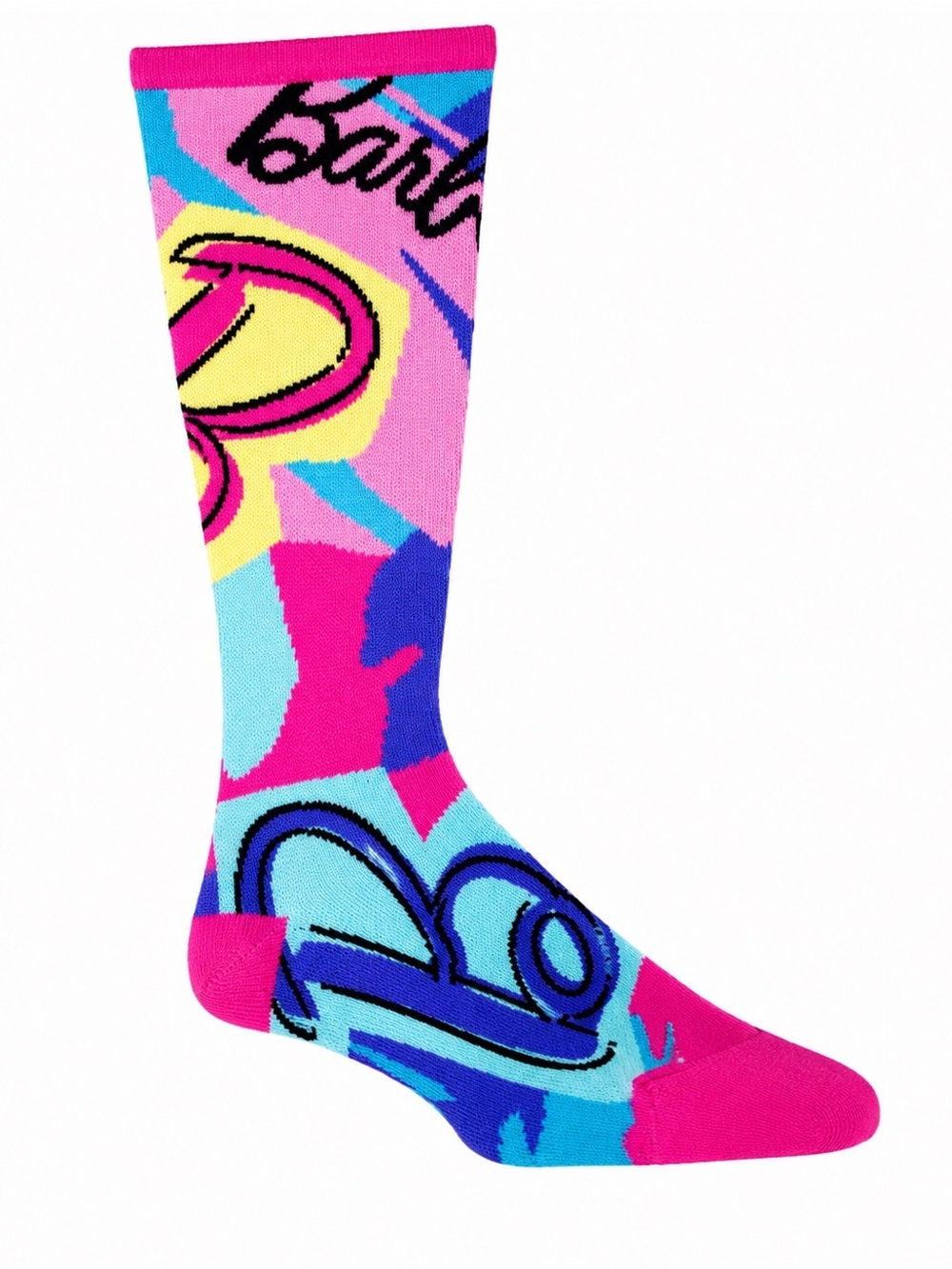 Barbie Crew Socks NWT Size 9-13 Pink Blue Graphic Logo Socks